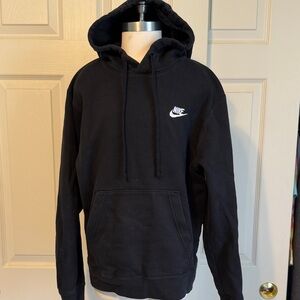 Nike Black Hooded Pullover with White Swoosh